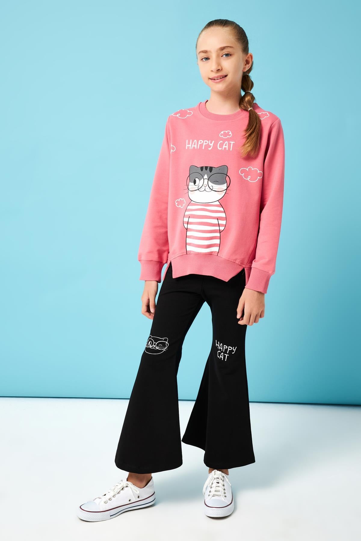 Püskül Detaylı Taytlı Kız Çocuk Takım