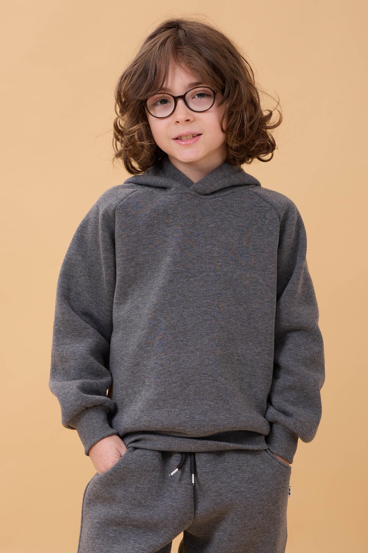 Reglan Kol Kapüşonlu İçi Polarlı Unisex Çocuk Takım