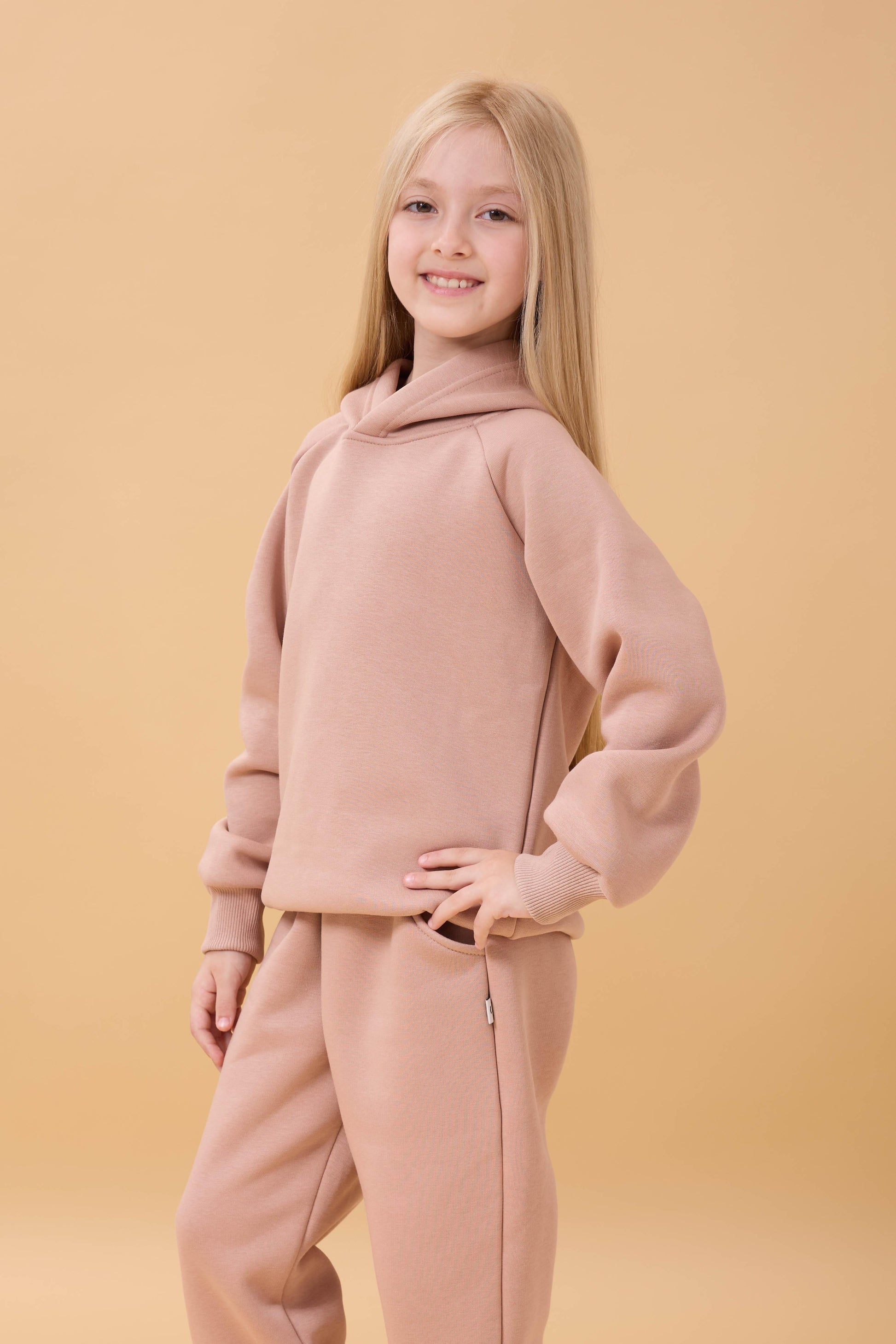 Reglan Kol Kapüşonlu İçi Polarlı Unisex Çocuk Takım