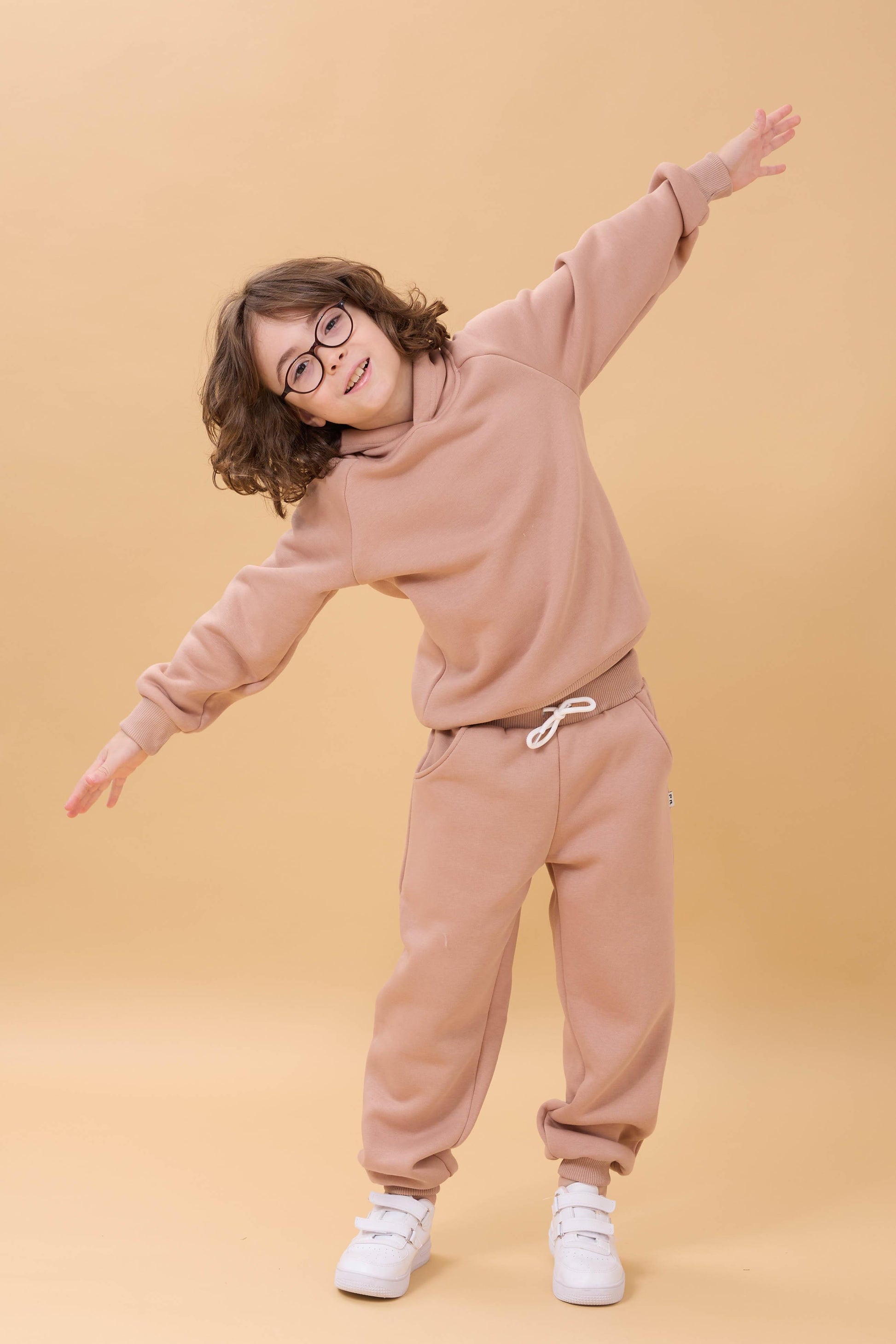 Reglan Kol Kapüşonlu İçi Polarlı Unisex Çocuk Takım