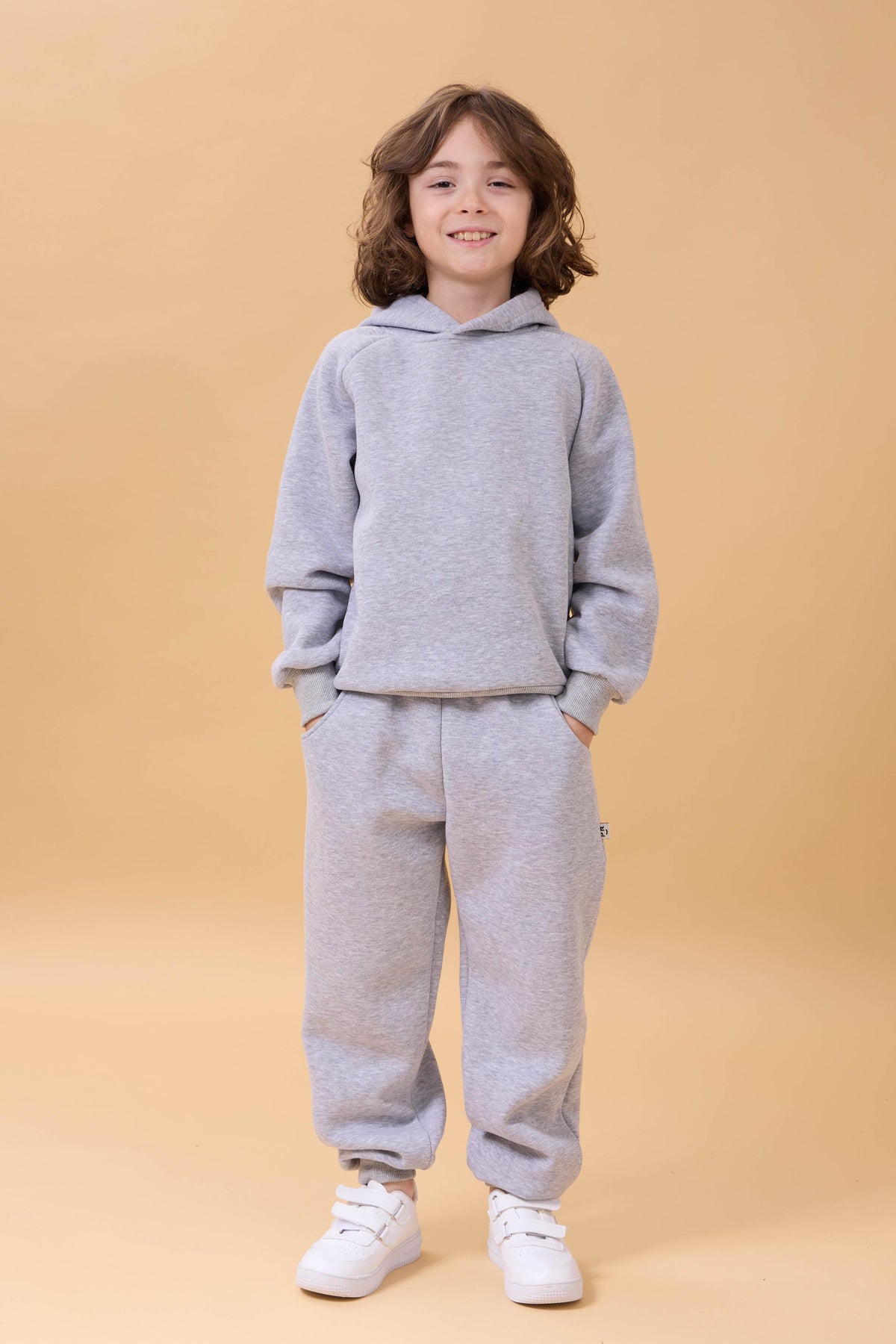 Reglan Kol Kapüşonlu İçi Polarlı Unisex Çocuk Takım