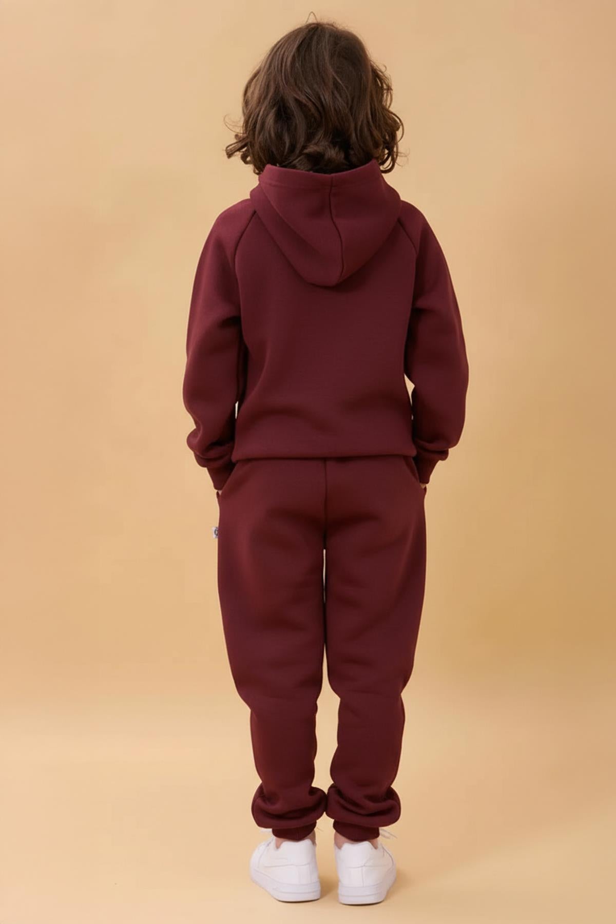 Reglan Kol Kapüşonlu İçi Polarlı Unisex Çocuk Takım