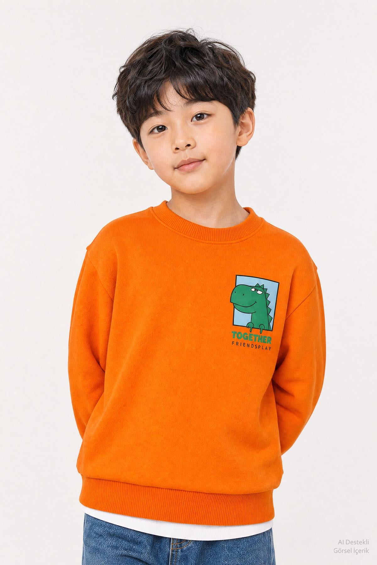 Erkek Çocuk Baskılı Bisiklet Yaka 2'li Sweatshirt