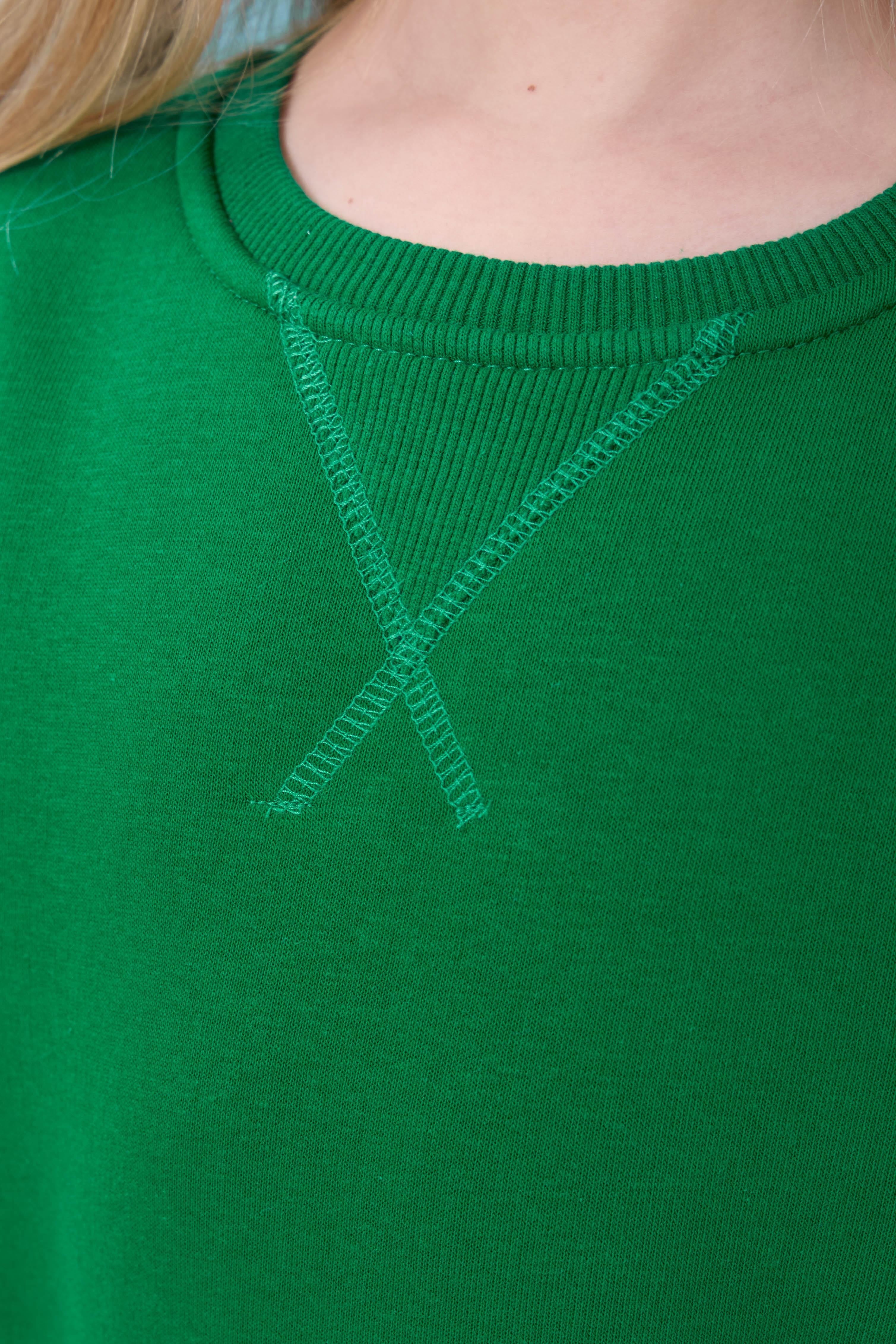 Unisex Basic Bisiklet Yaka Şardonlu Kışlık Sweatshirt