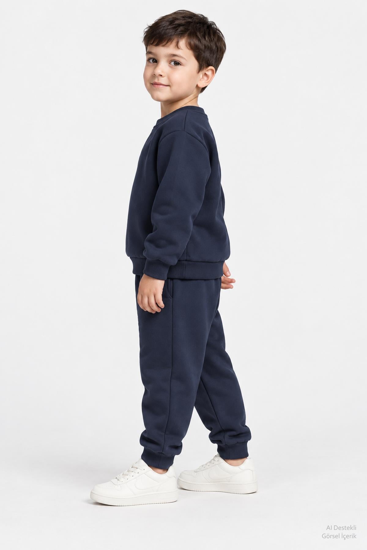 Unisex Çocuk Bisiklet Yaka Kışlık Alt Üst Takım