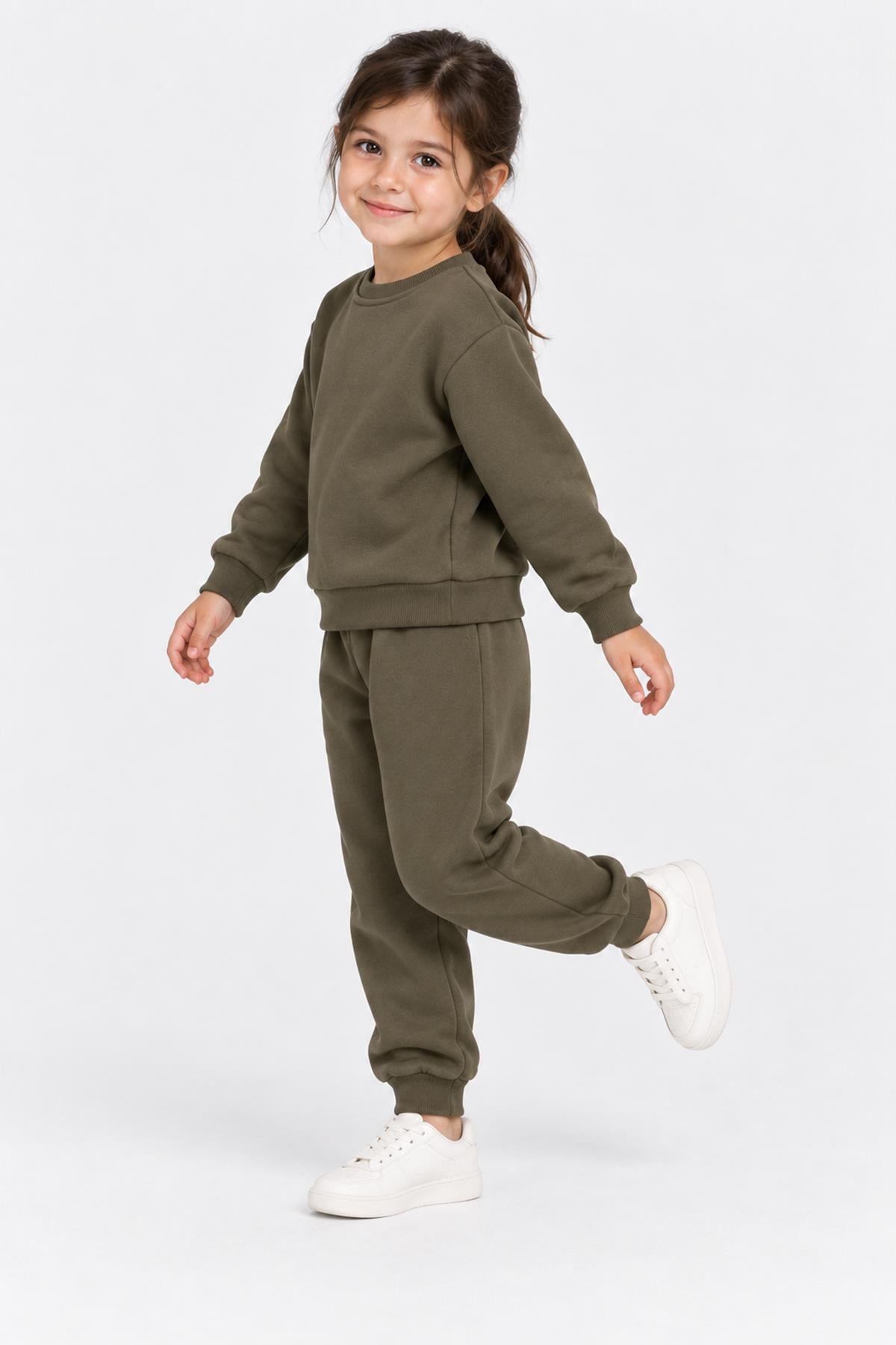 Unisex Çocuk Bisiklet Yaka Kışlık Alt Üst Takım