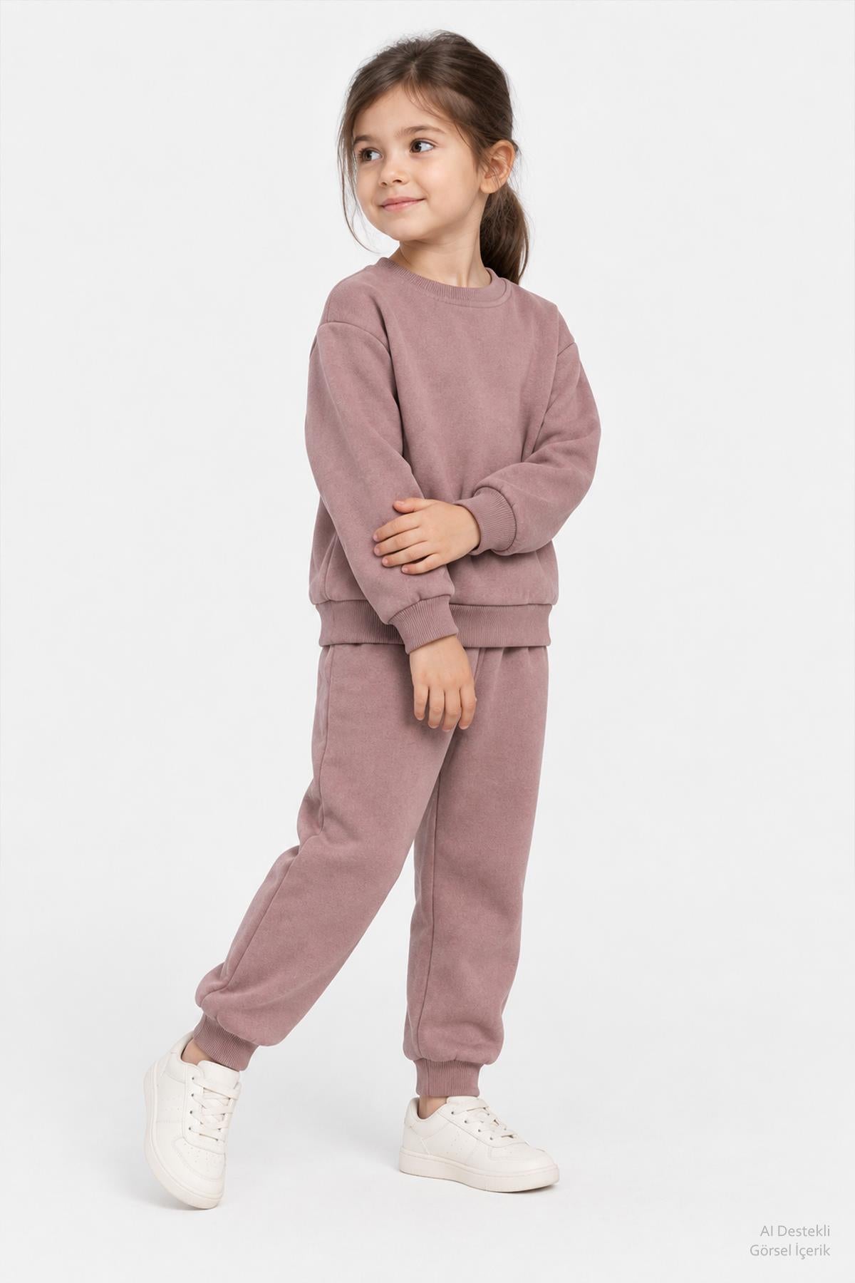 Unisex Çocuk Bisiklet Yaka Kışlık Alt Üst Takım