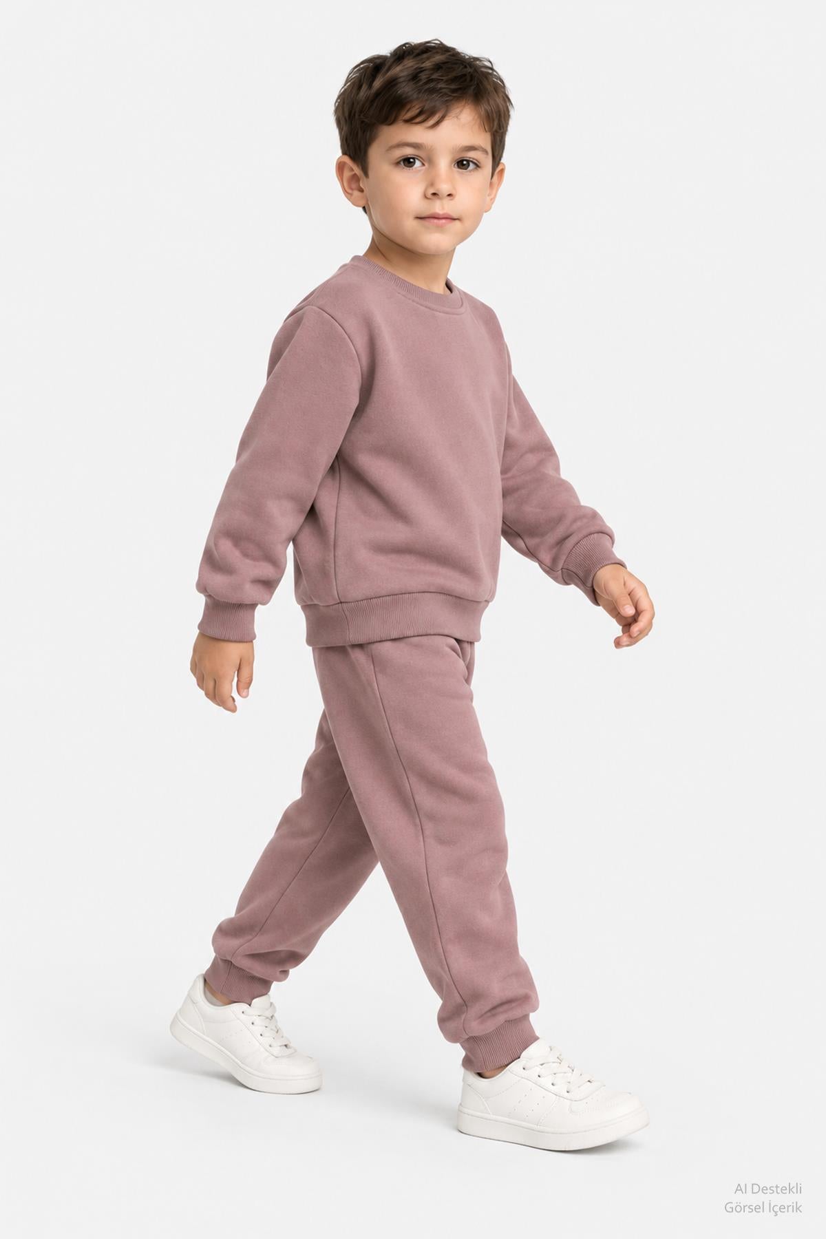 Unisex Çocuk Bisiklet Yaka Kışlık Alt Üst Takım