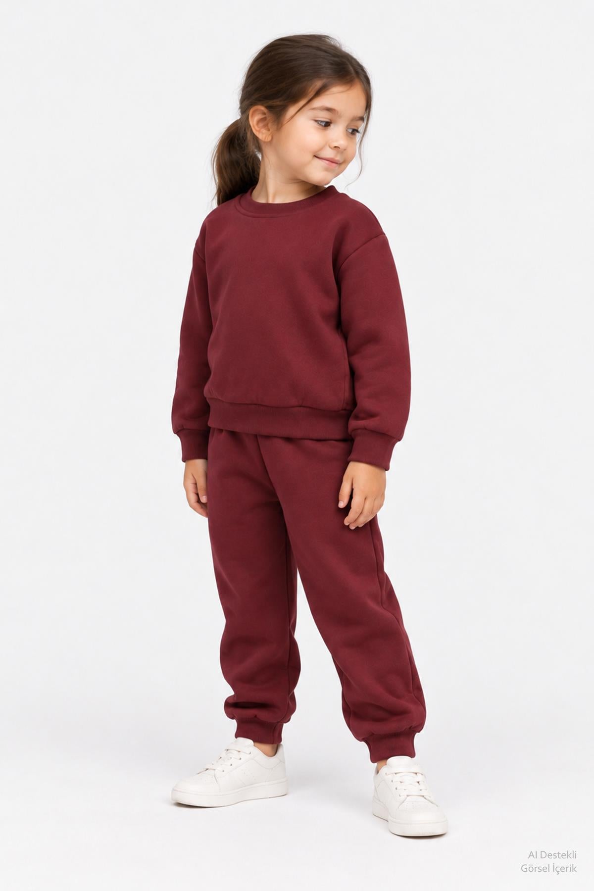 Unisex Çocuk Bisiklet Yaka Kışlık Alt Üst Takım