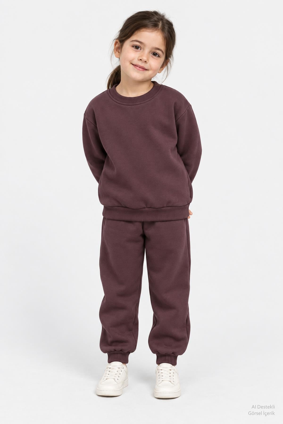 Unisex Çocuk Bisiklet Yaka Kışlık Alt Üst Takım
