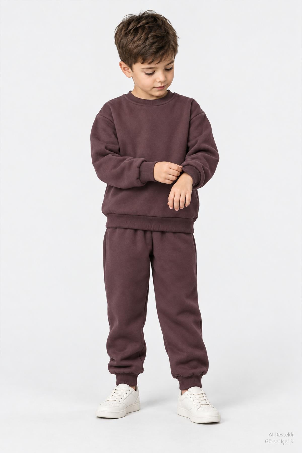 Unisex Çocuk Bisiklet Yaka Kışlık Alt Üst Takım