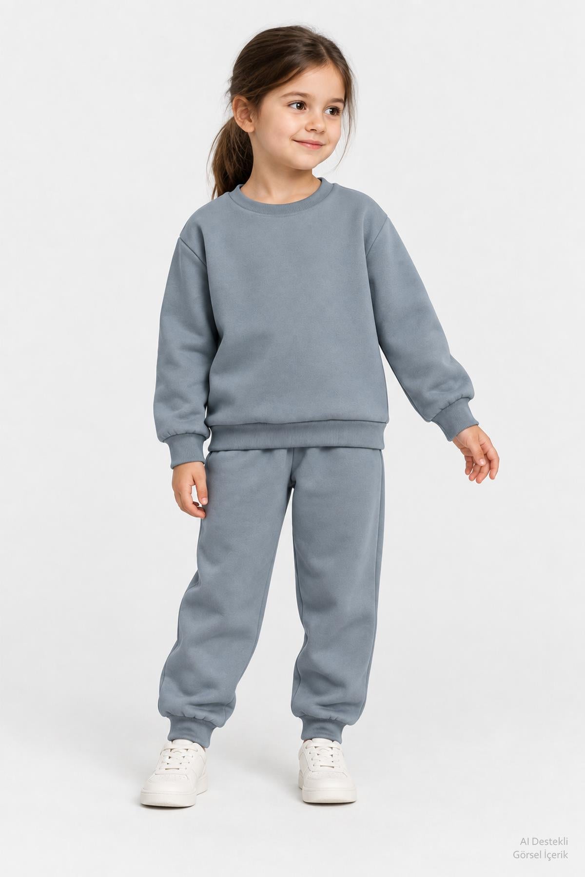 Unisex Çocuk Bisiklet Yaka Kışlık Alt Üst Takım