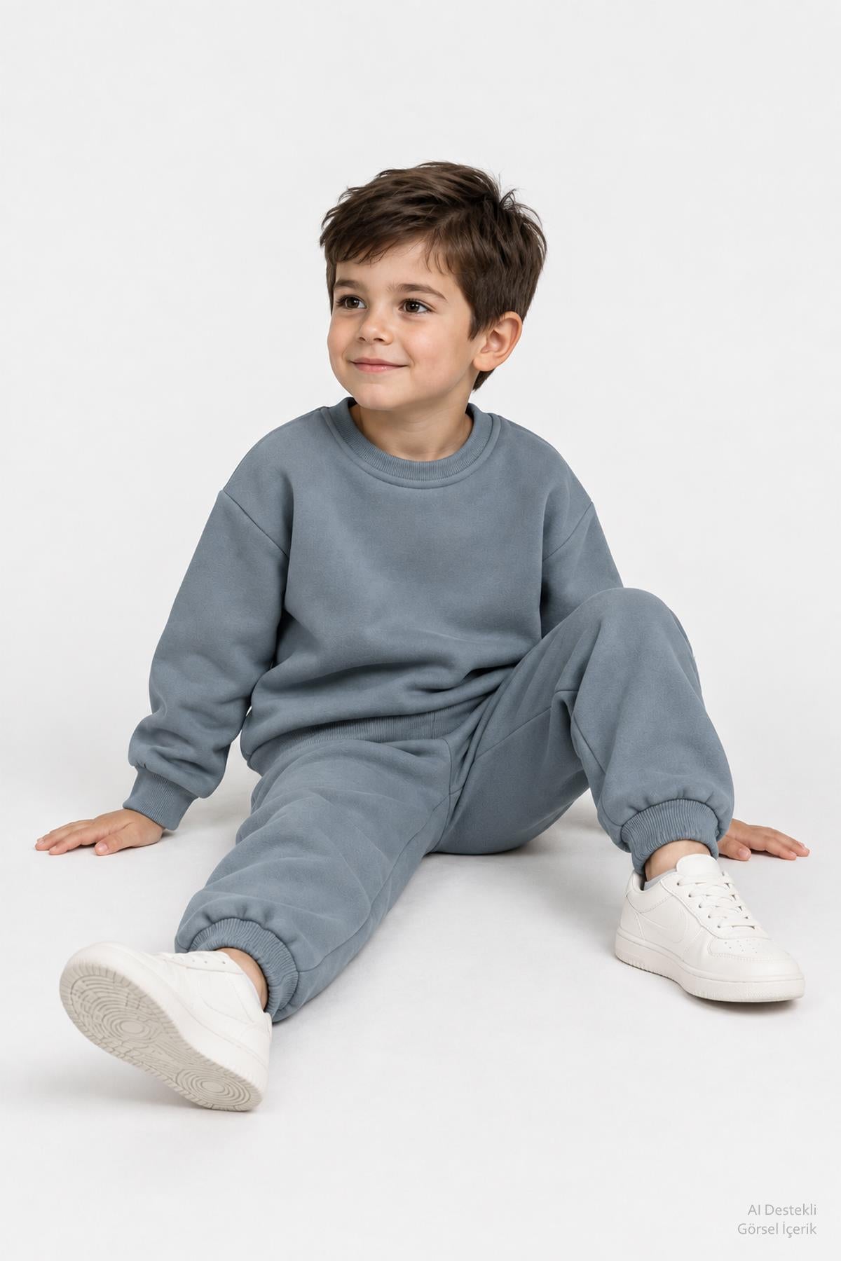 Unisex Çocuk Bisiklet Yaka Kışlık Alt Üst Takım