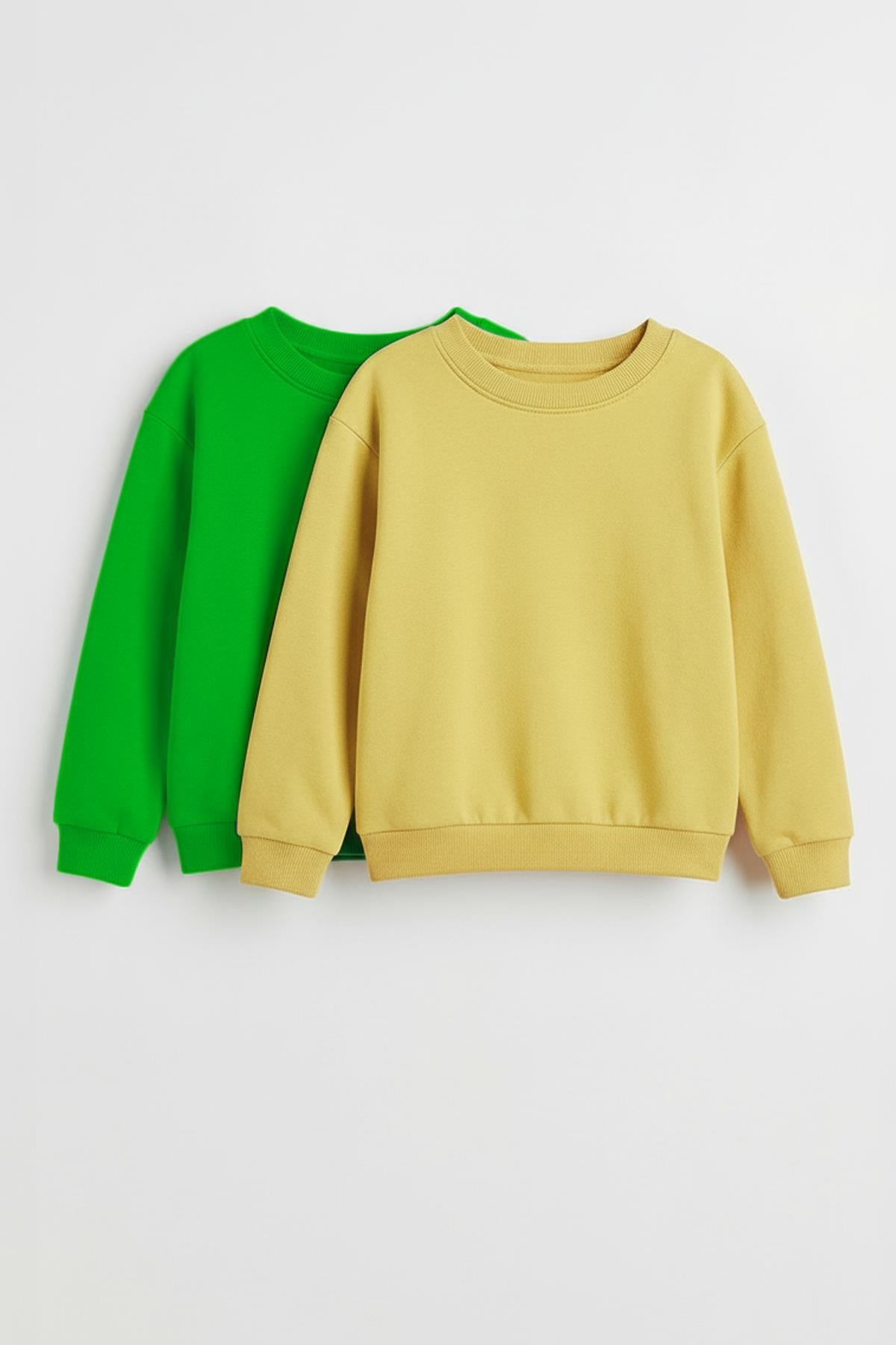 Unisex Çocuk 2'li Basic Bisiklet Yaka Sweatshirt Seti