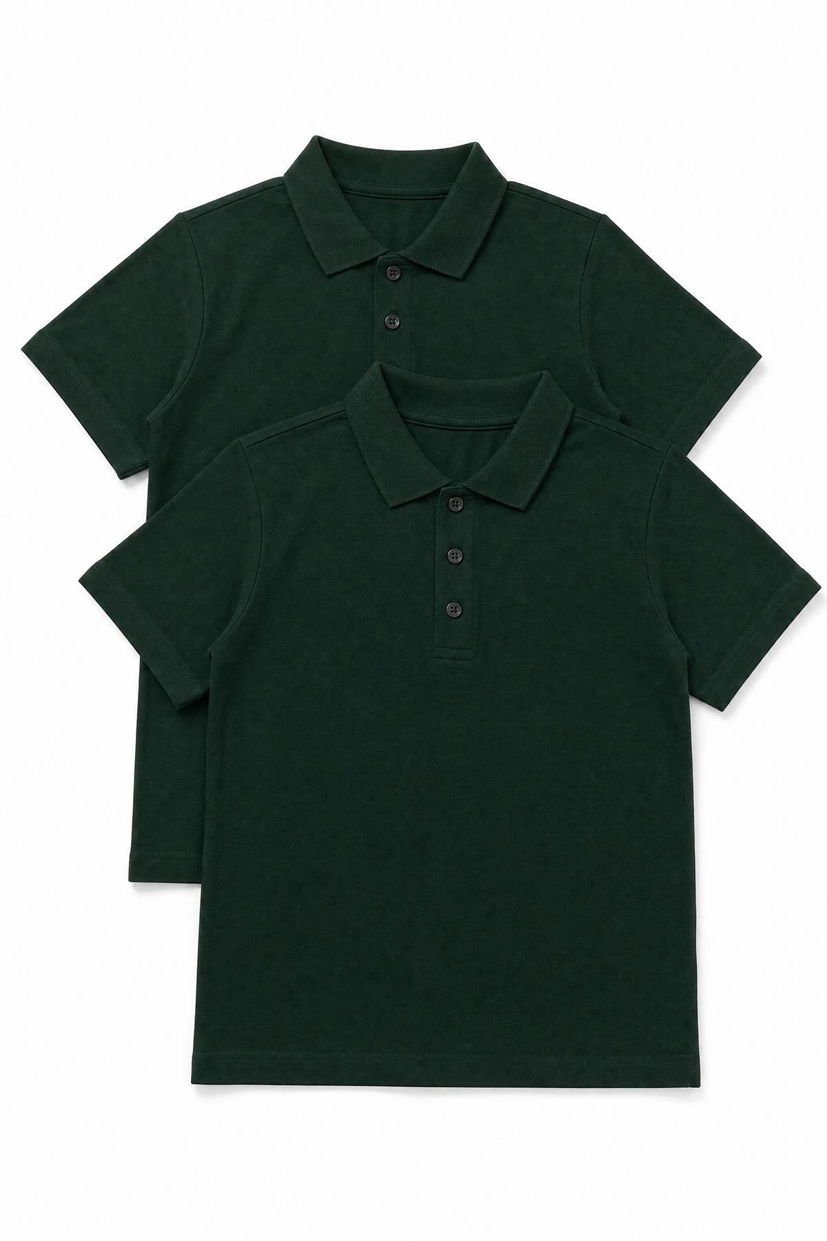 Unisex Çocuk 2’li Polo Yaka Kısa Kollu Okul Tişörtü