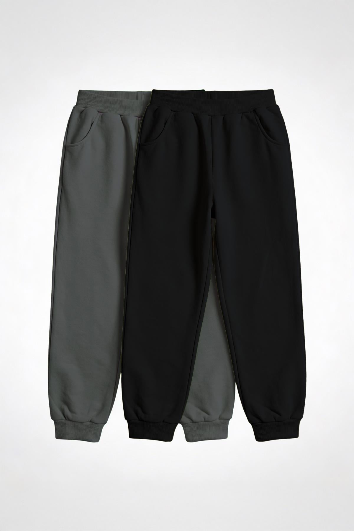 Unisex Çocuk Basic Jogger Eşofman Altı 2’li Set