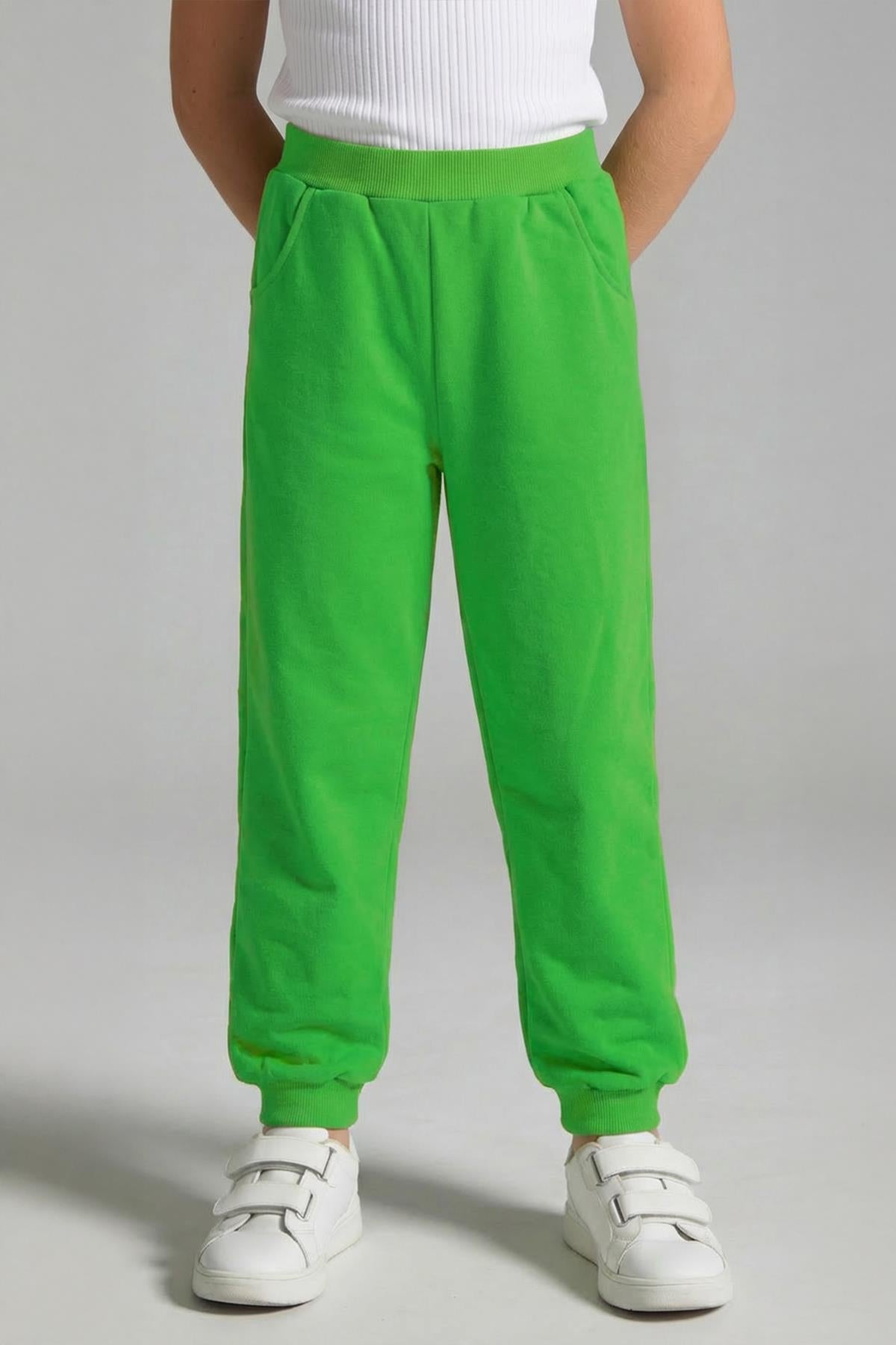 Unisex Çocuk Basic Jogger Eşofman Altı 2’li Set – Sarı & Fıstık Yeşili