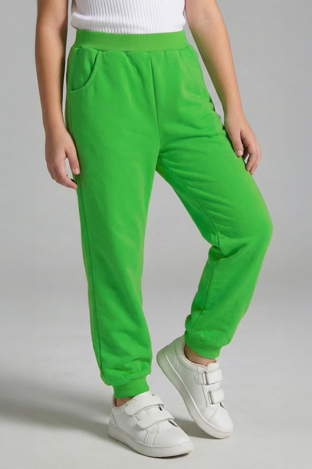 Unisex Çocuk Basic Jogger Eşofman Altı 2’li Set – Sarı & Fıstık Yeşili