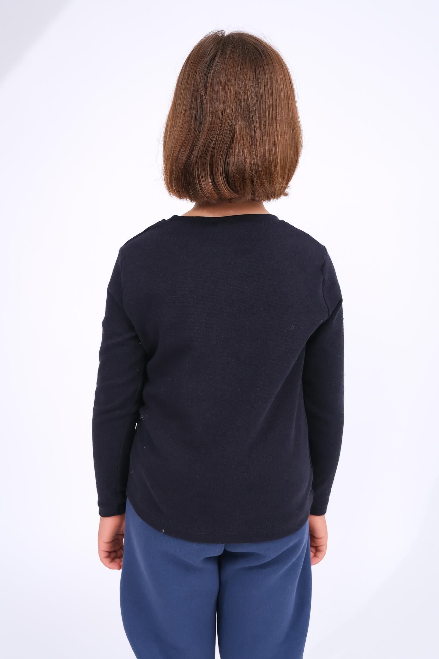 Unisex Çocuk Bisiklet Yaka Uzun Kollu Basic Body