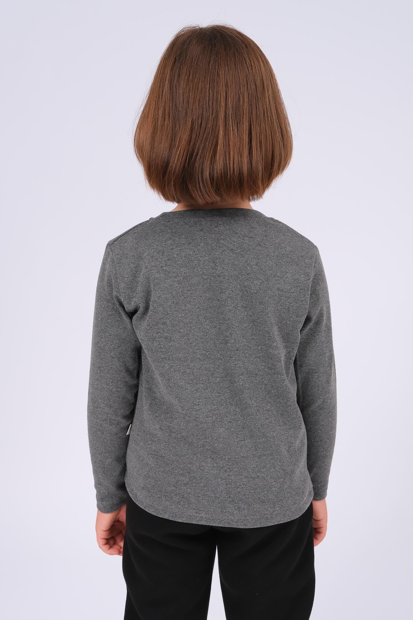 Unisex Çocuk Bisiklet Yaka Uzun Kollu Basic Body