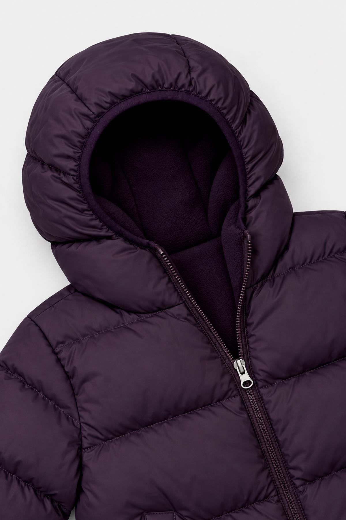 Unisex Çocuk İçi Polarlı Kapüşonlu Şişme Mont