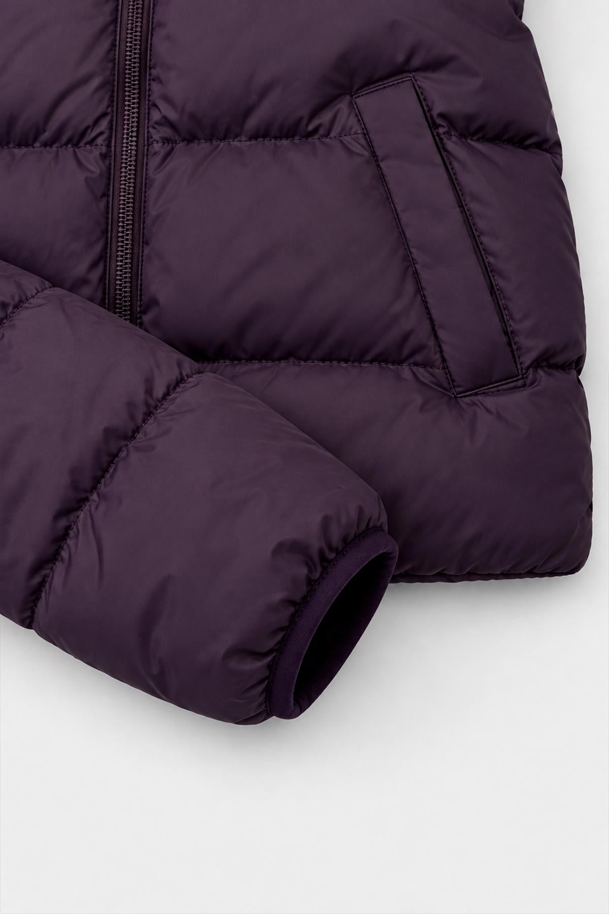 Unisex Çocuk İçi Polarlı Kapüşonlu Şişme Mont