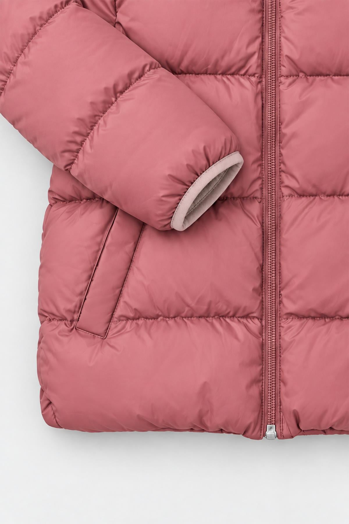 Unisex Çocuk İçi Polarlı Kapüşonlu Şişme Mont