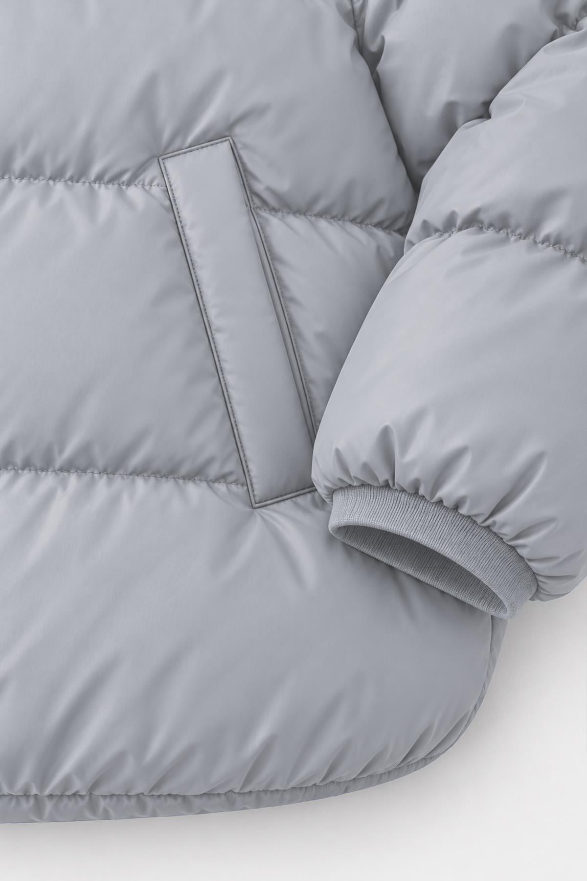 Unisex Çocuk İçi Polarlı Kapüşonlu Şişme Mont