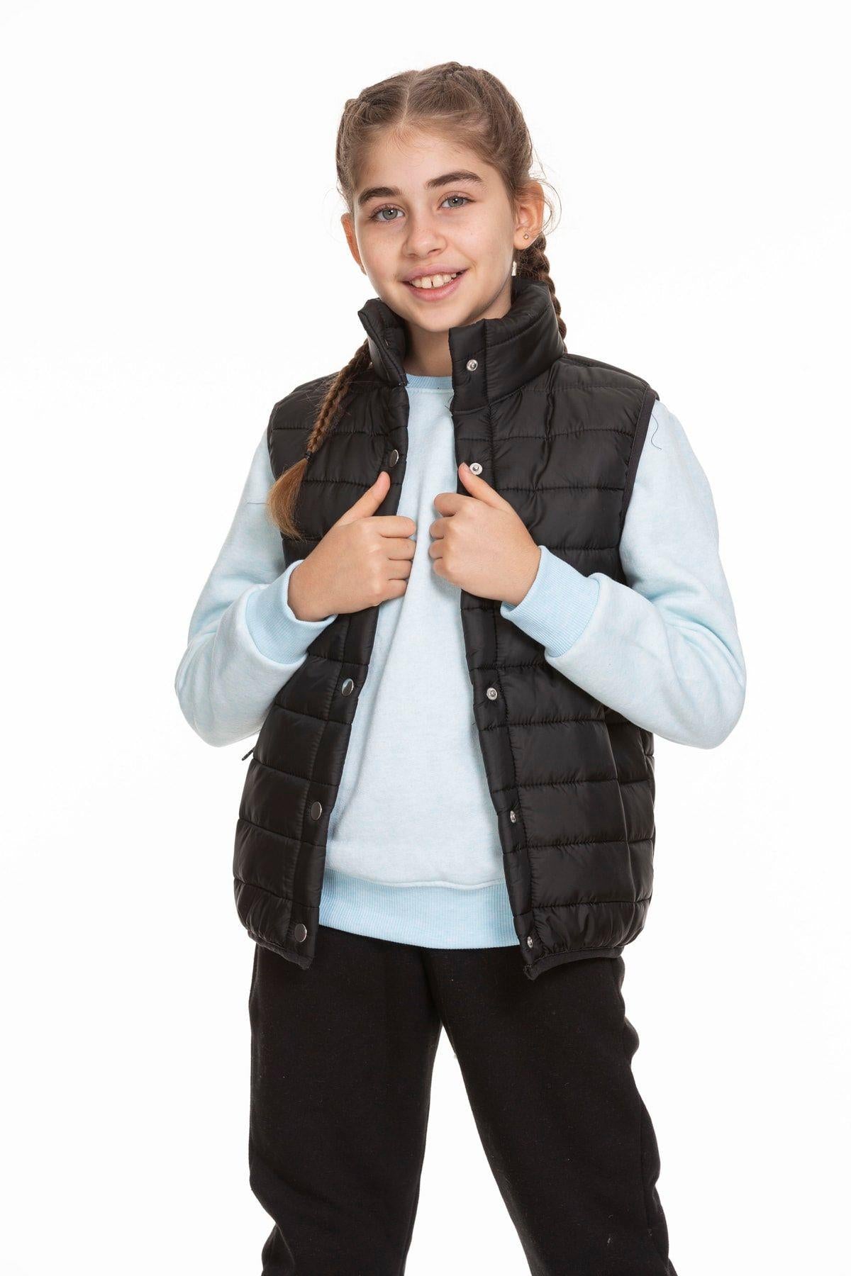 Unisex Kapitone File Astarlı Çıtçıtlı Yelek