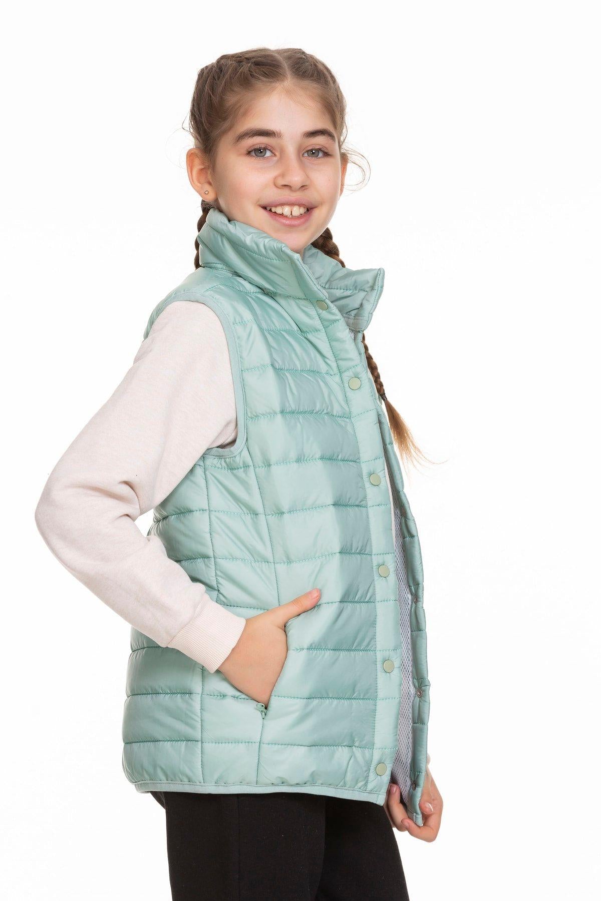 Unisex Kapitone File Astarlı Çıtçıtlı Yelek