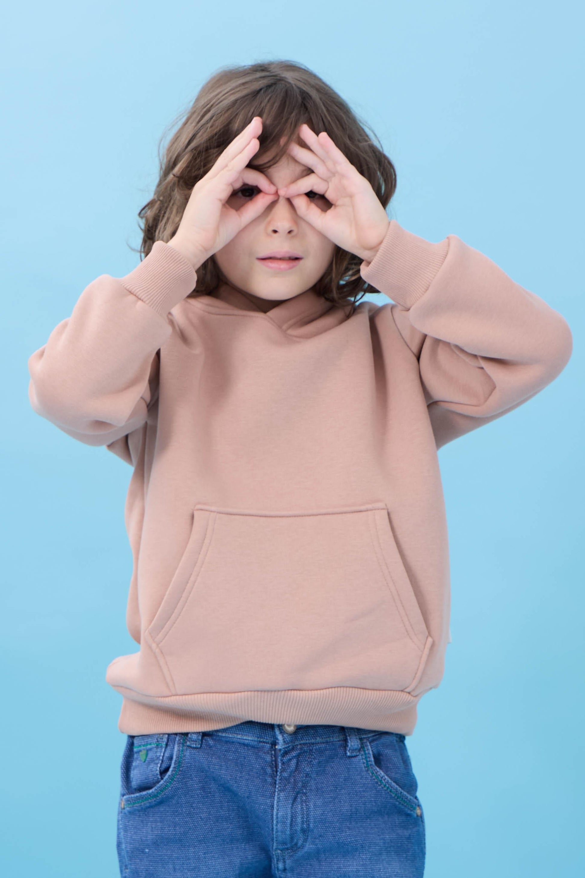 Unisex Kapüşonlu Kanguru Cepli Şardonlu Kışlık Sweatshirt