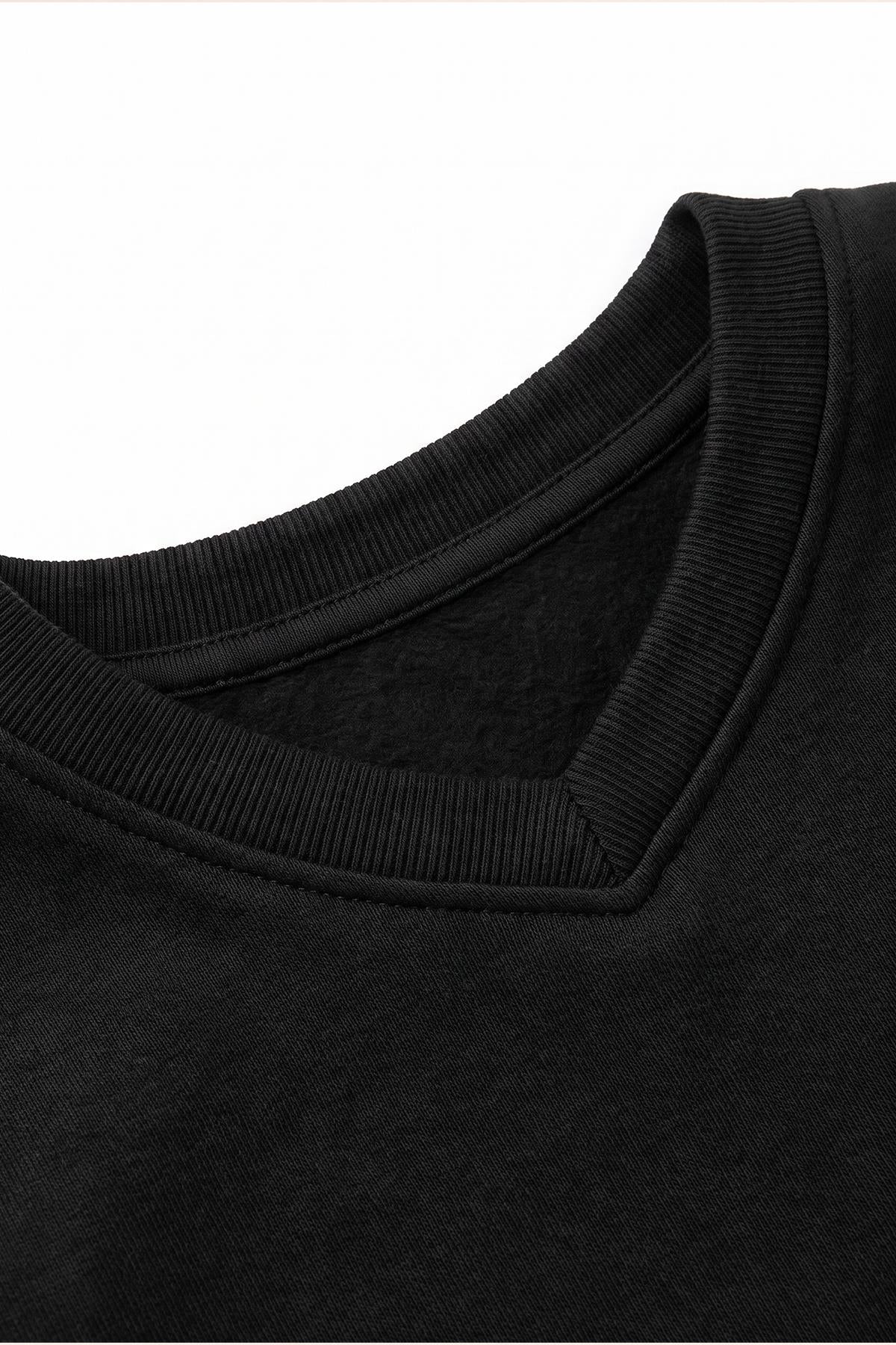 Unisex Çocuk Kışlık V Yaka Polarlı Okul Sweatshirt