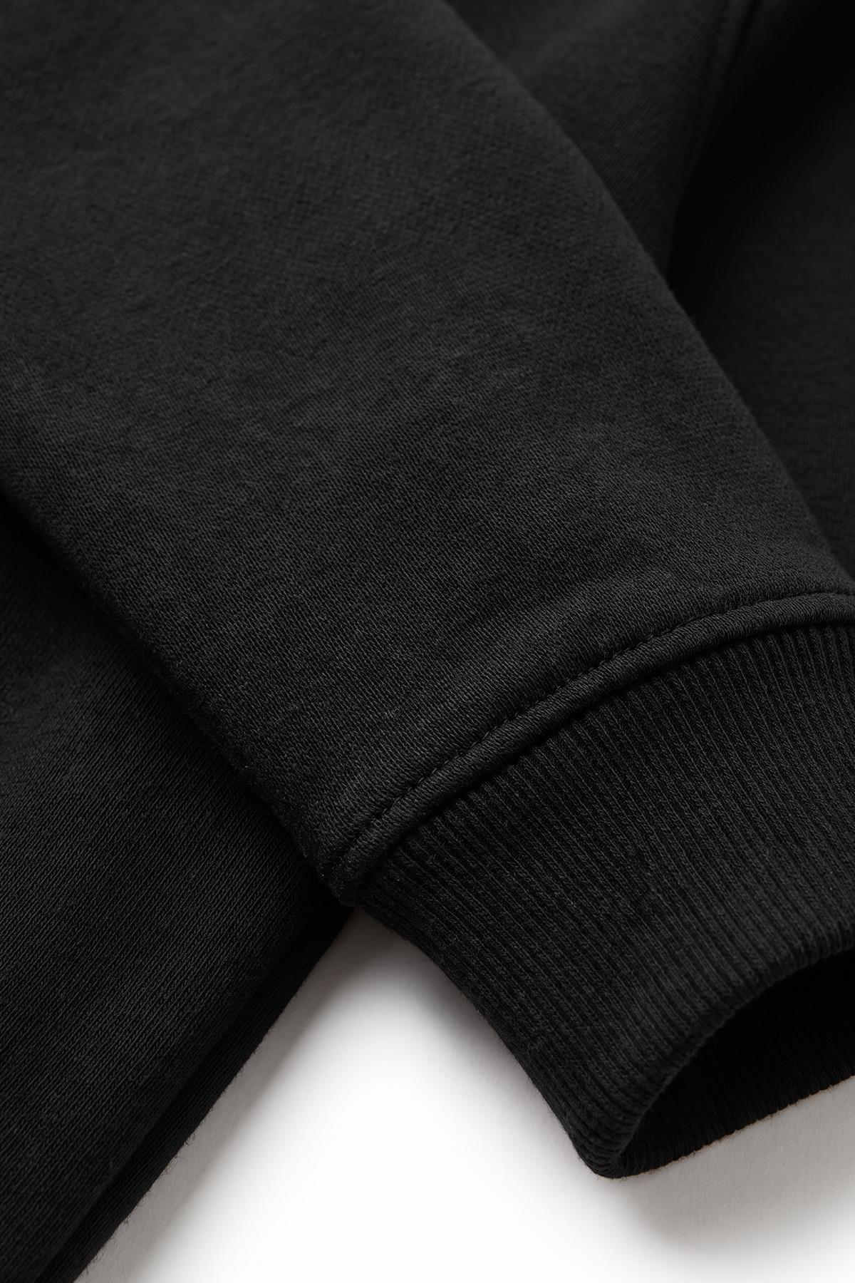Unisex Çocuk Kışlık V Yaka Polarlı Okul Sweatshirt