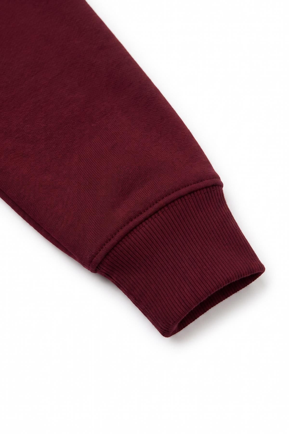 Unisex Çocuk Kışlık V Yaka Polarlı Okul Sweatshirt