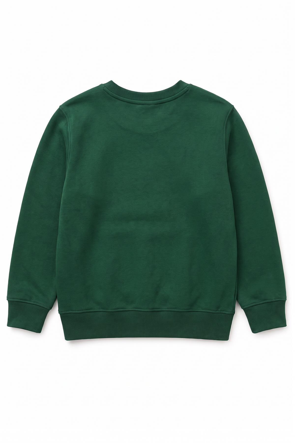 Unisex Çocuk Kışlık V Yaka Polarlı Okul Sweatshirt